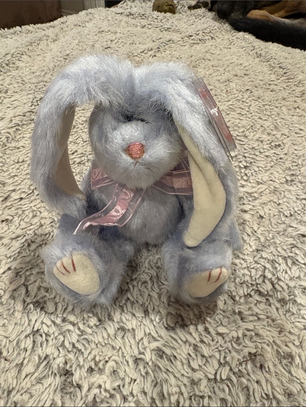 Ty Azalea the Bunny Beanie Baby Small Blue Floppy Ear Rabbit Plush 2003